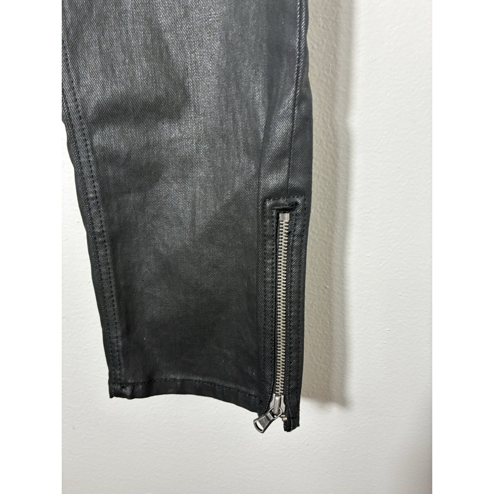 marc by marc jacobs Faux Leather Pants Sz 30 Black Straight Leg Zip Ankle Crop - Picture 2 of 11